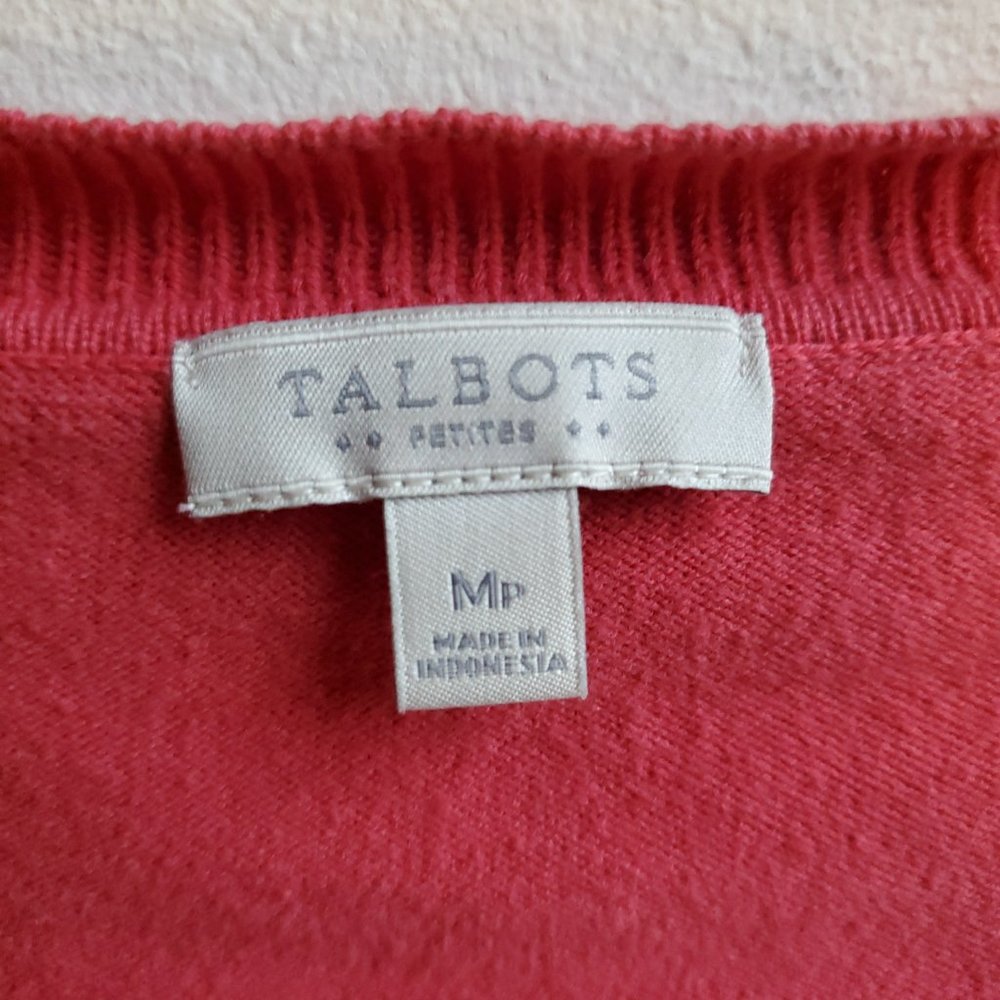 Talbots Salmon Button Down Cardigan Size Petite M… - image 7